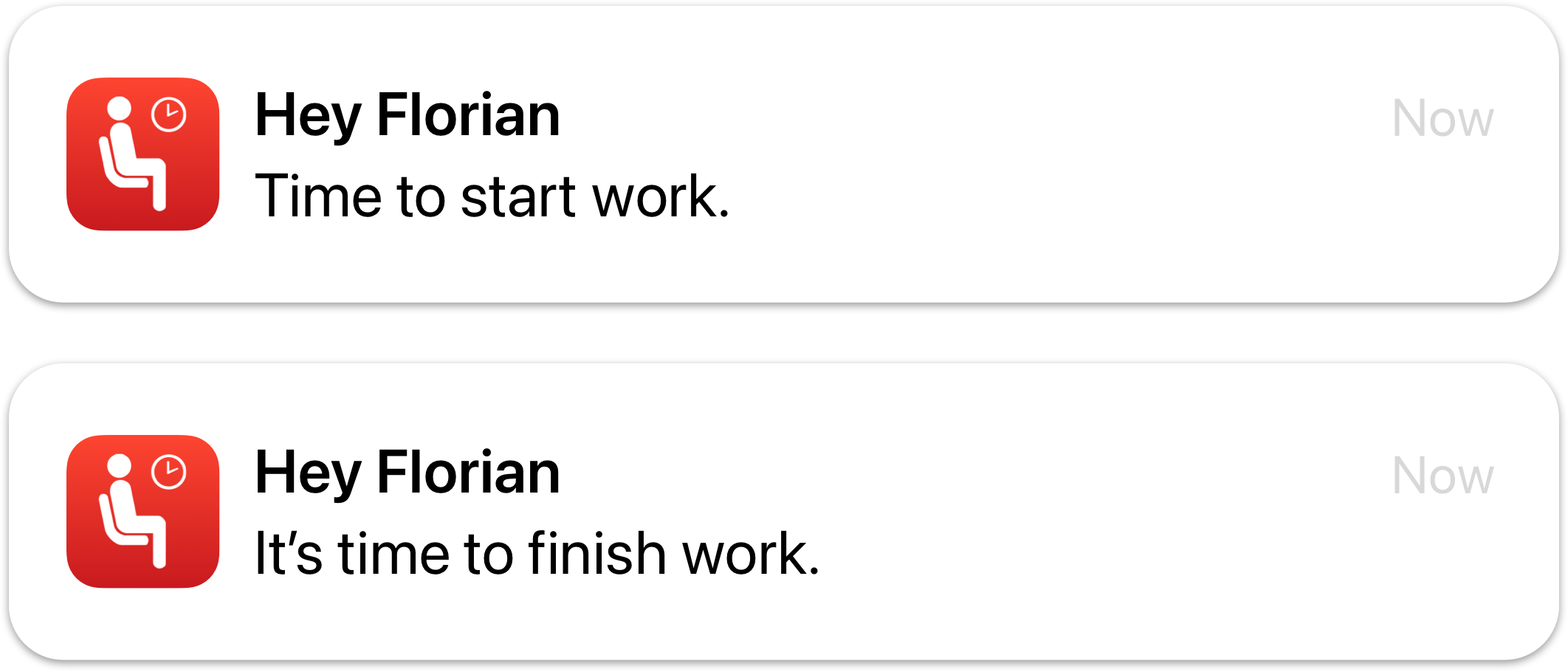 Notifications to clock in and out with WorkTimes